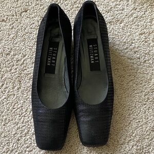 Vintage Stuart Weitzman Black Textured Square-Toe

Original box